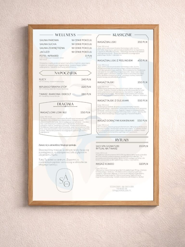 Projekty materiałów drukowanych dla hoteli