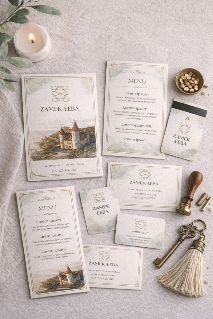 identyfikacja wizualna materiałów hotelowych